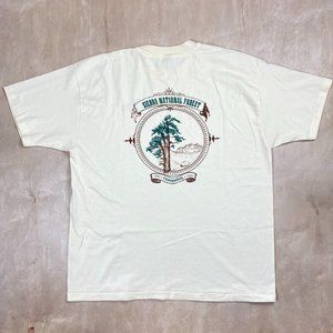 Vintage Sierra National Forest 1993 Hiking Nature Men's T-Shirt XL